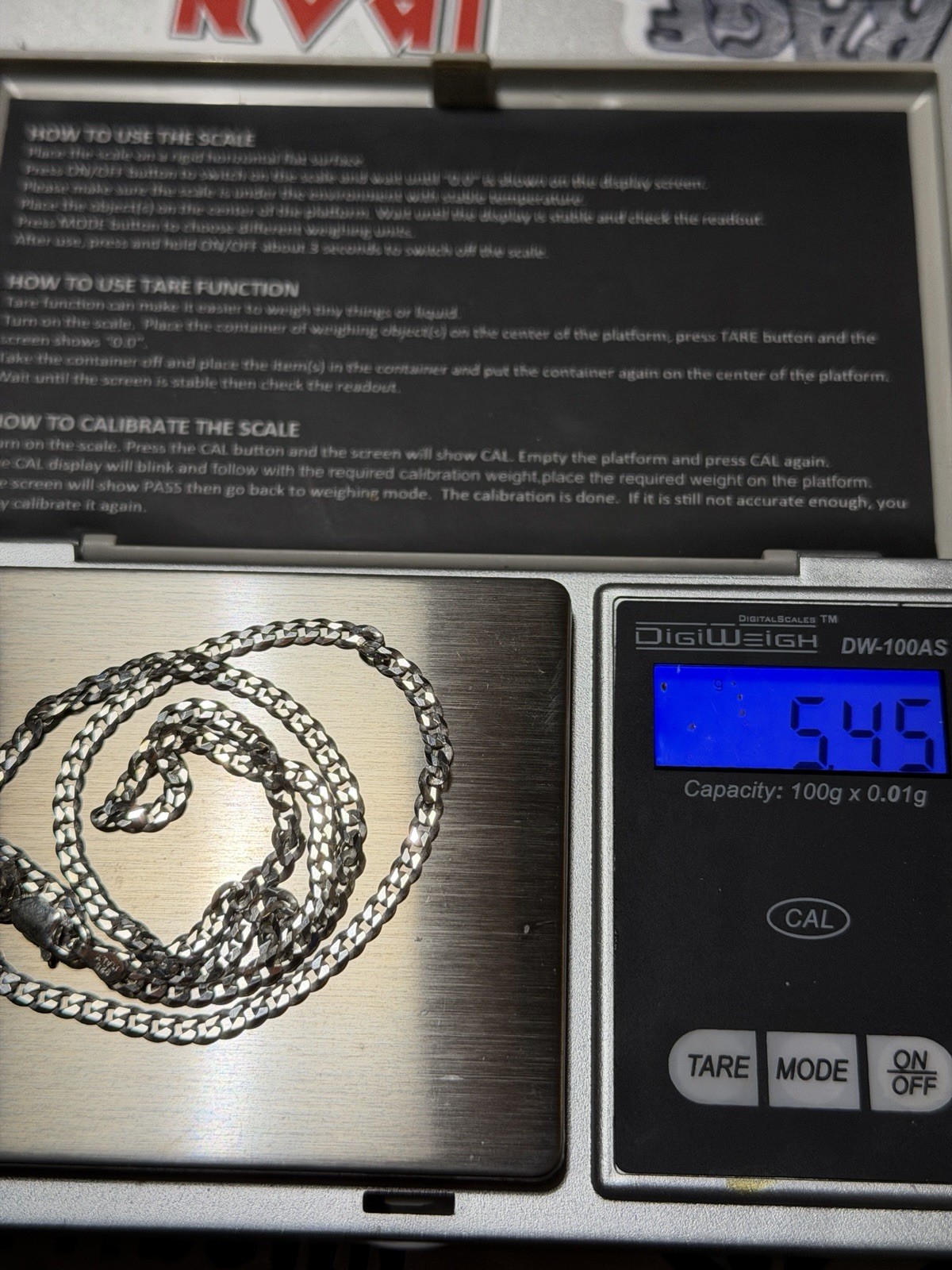 .925 Sterling Silver 18” Necklace 5.45g