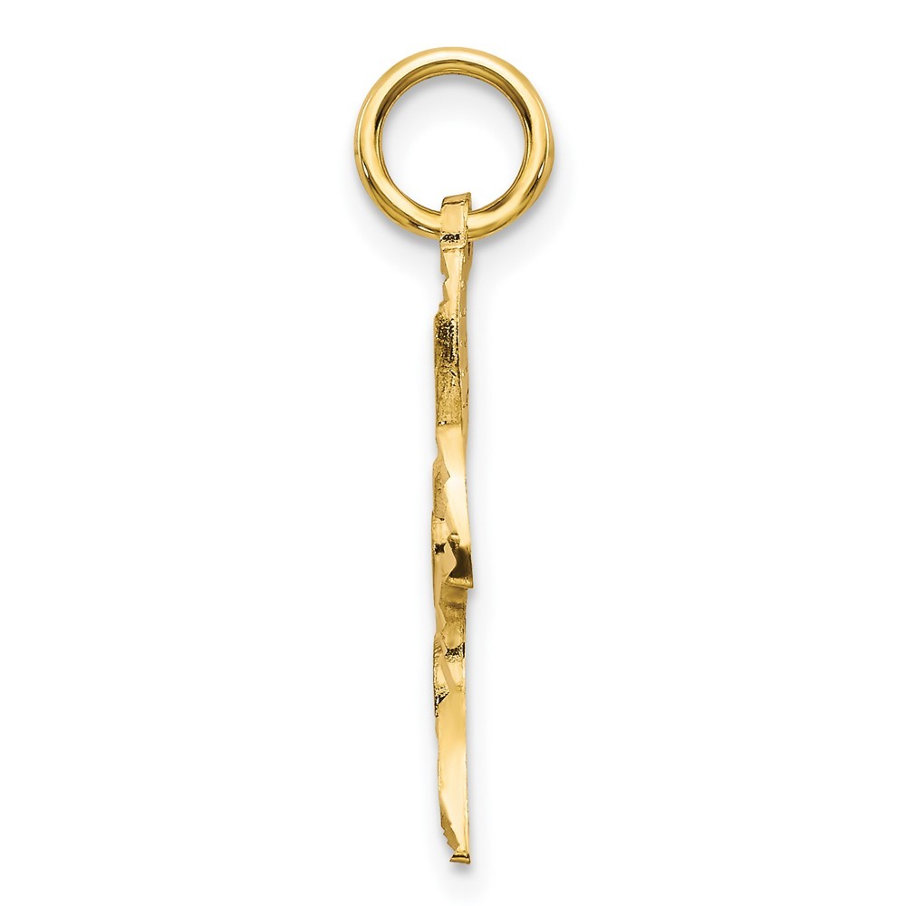 10k Yellow Gold Dove Charm Pendant 0.6gm L-25mm, W-16mm