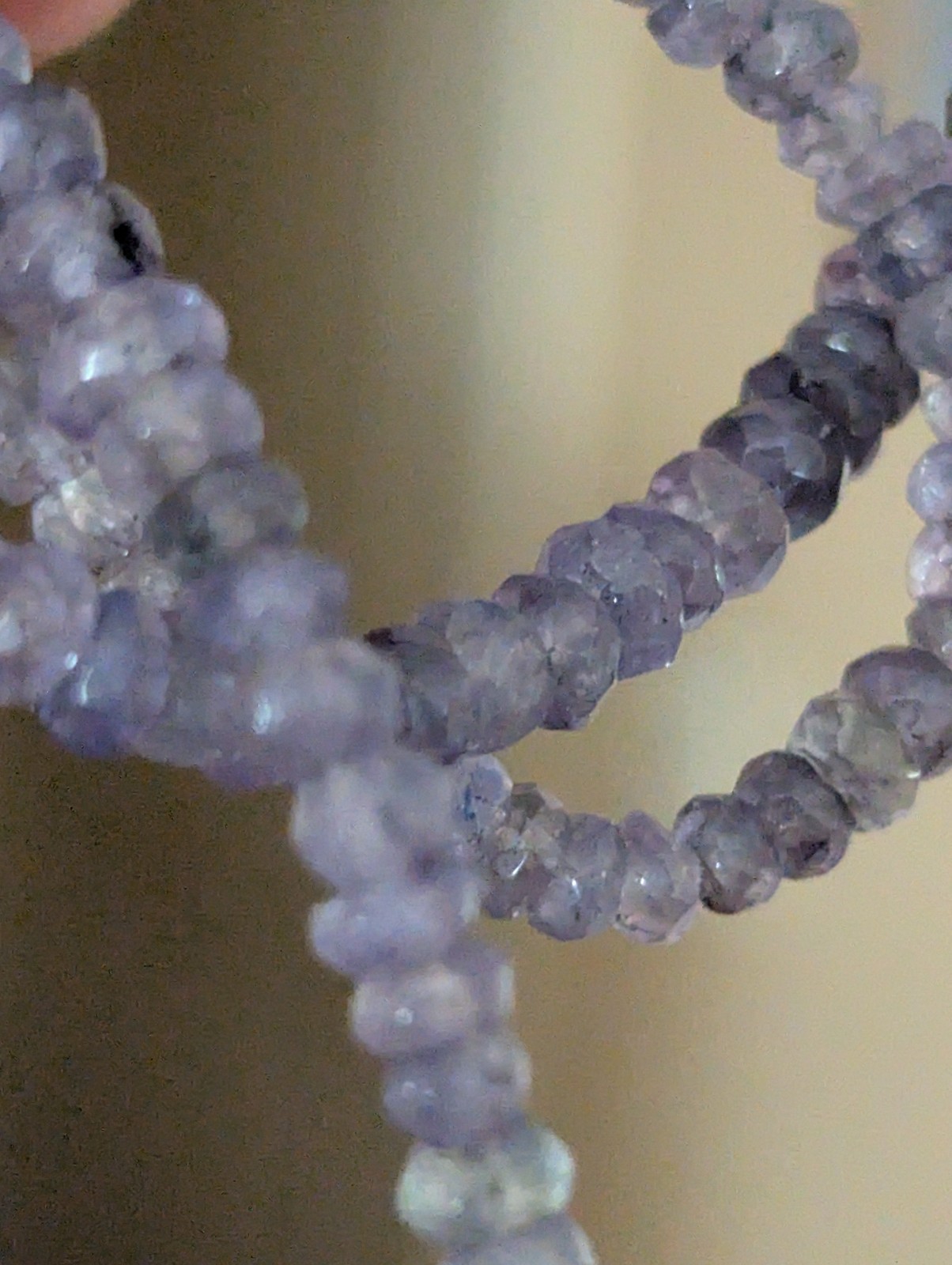 light blue Tanzanite Necklace (broken/impartial metal end) 18.26 in