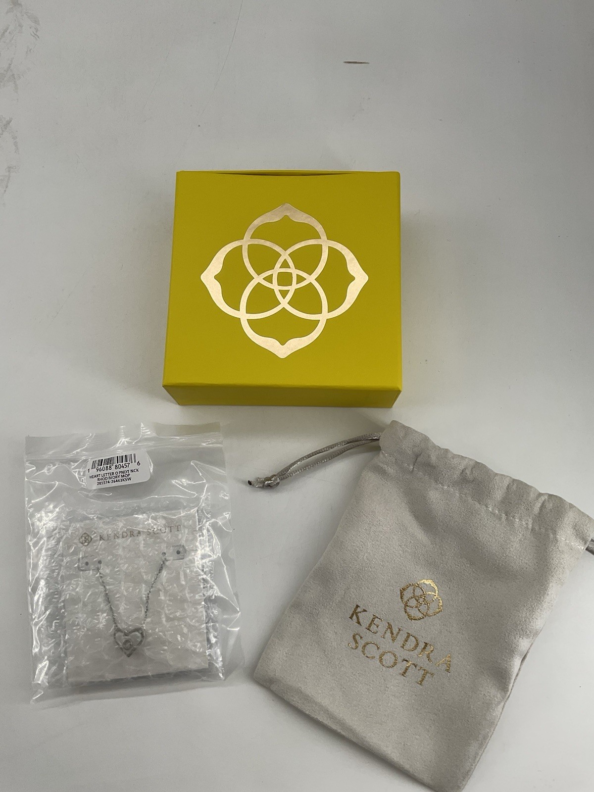 Heart Letter O PNDT Neck RHOD IVORY MOP Kendra Scott (A113)