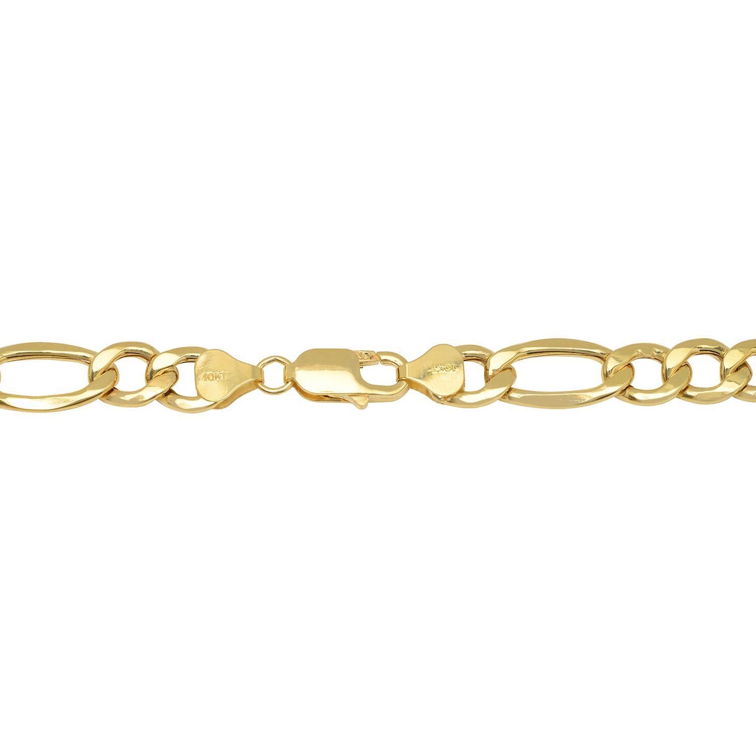 10k Yellow Gold 2mm-9.5mm Figaro Link Chain Necklace Bracelet 7″-30″ Hollow