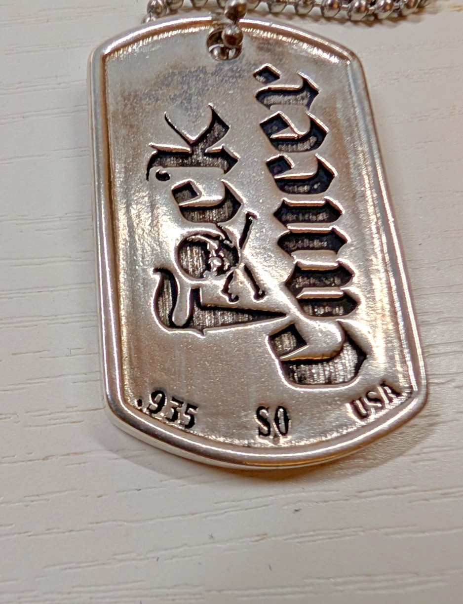 Speakeasy Original Fxck Cancer .935 Silver Heavy 1oz Dog Tag Pendant 22/25