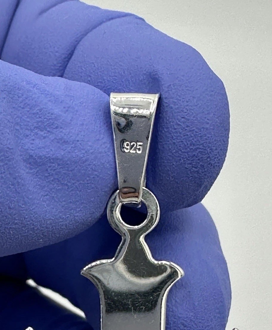 925 Sterling Silver Jesus Crucifix Cross Pendant Religious 5.38g 1.85”
