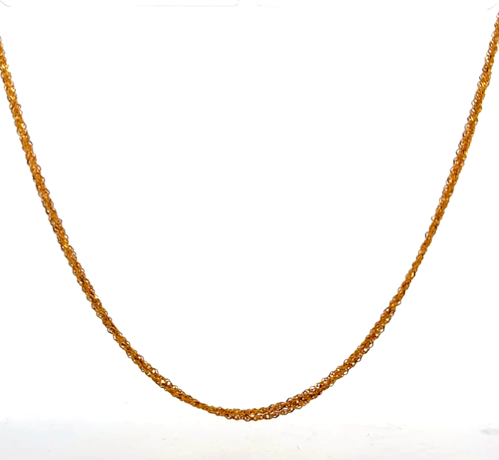 Gold-Tone Sterling Silver Triple Diamond Cut Link Chain Necklace