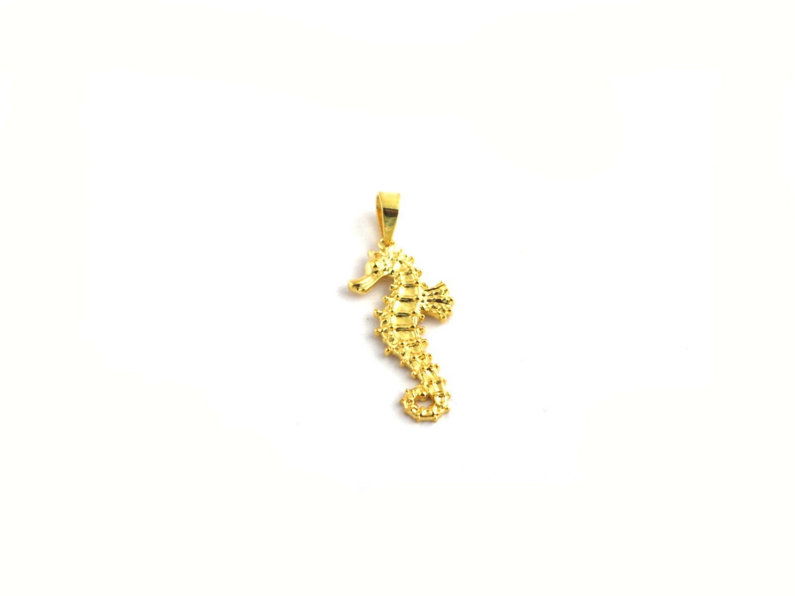 925 Sterling Silver Gold Sea Horse Unisex Pendant Birthday Gift For Her/Him
