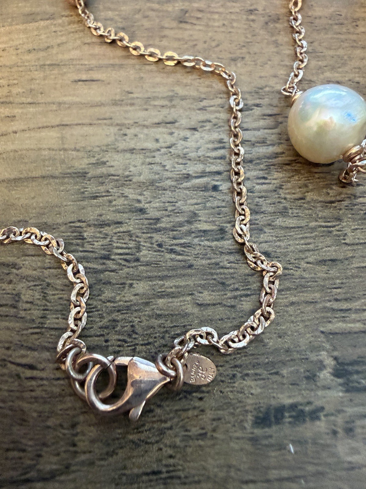 VTG HONORA pearls Bronze H Italy 12mm Genuine Pearls 34” Necklace Stations