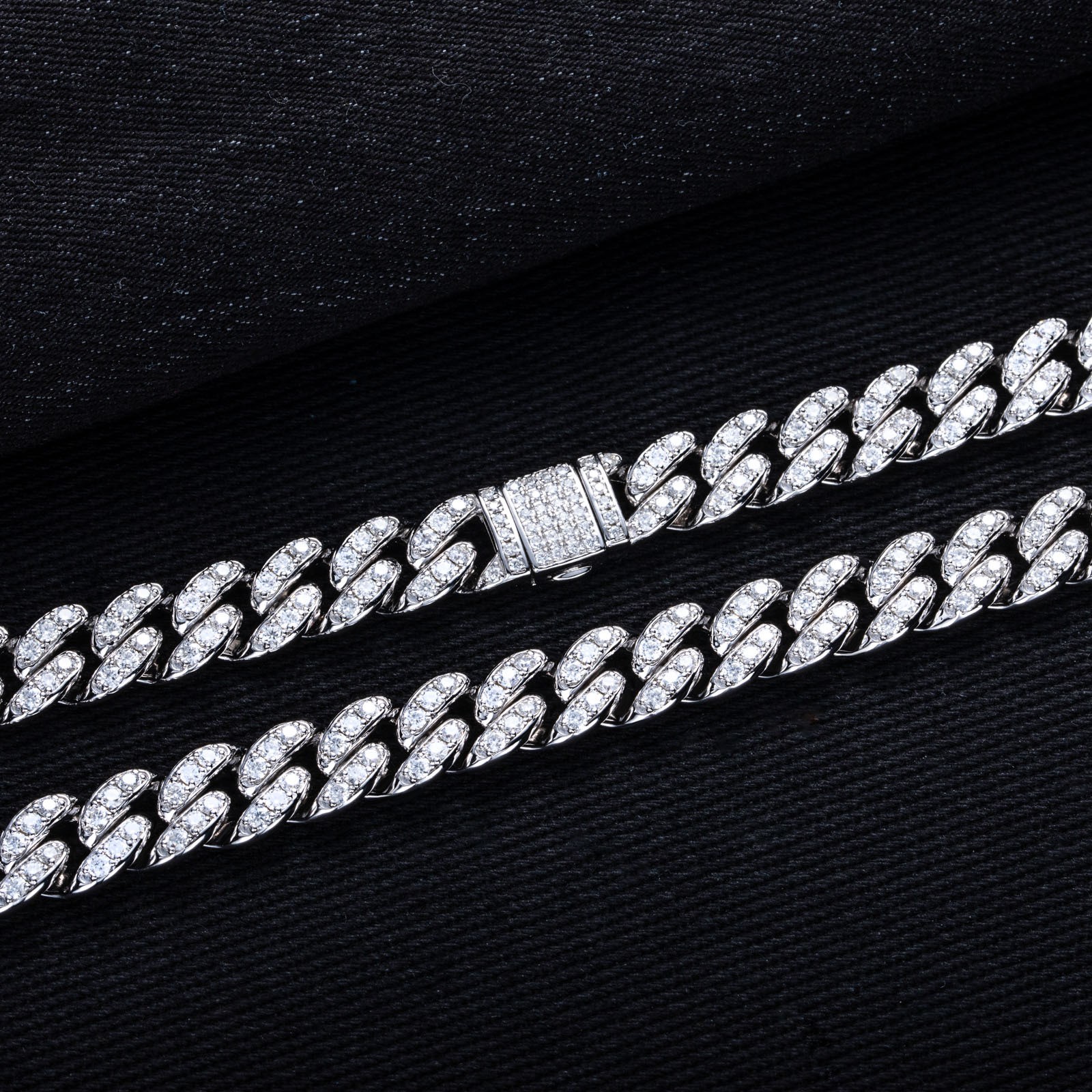 6-10mm Moissanite Miami Cuban Link Prong Chain Iced Hip Hop Necklace 925 Silver