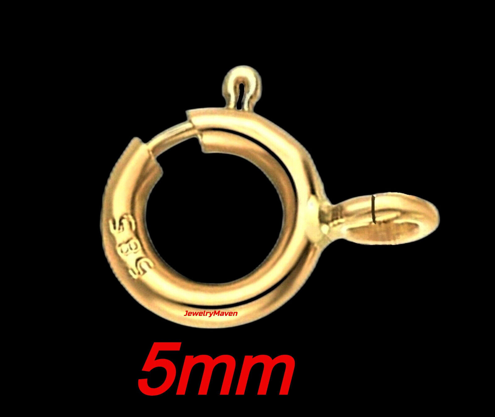14k 2mm Cable Yellow Gold 5mm DOUBLE Spring Ring 2″ Chain Extender or Safety