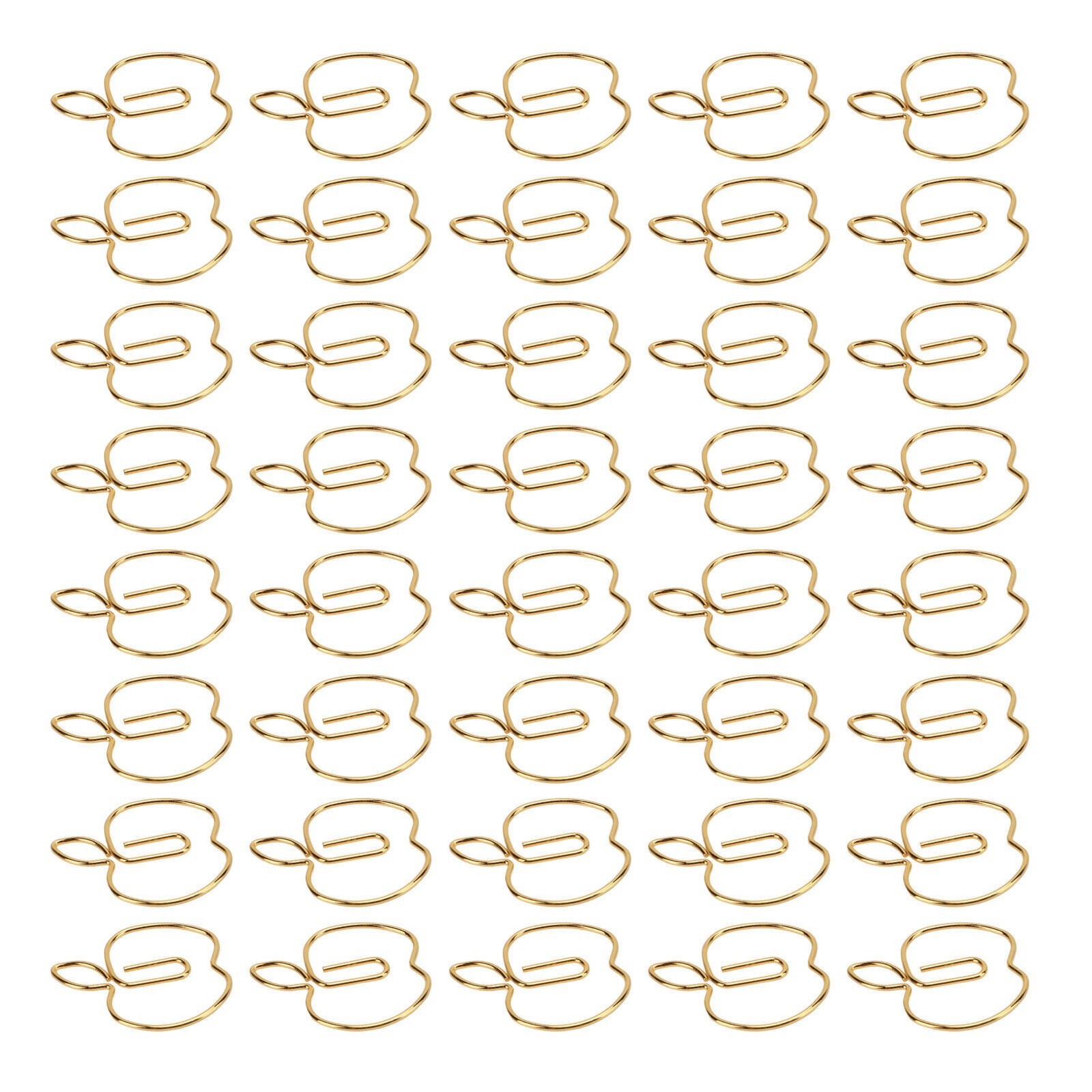 40Pcs Paper Clip Golden Apples Shape Creativity Personality Large Size Craft