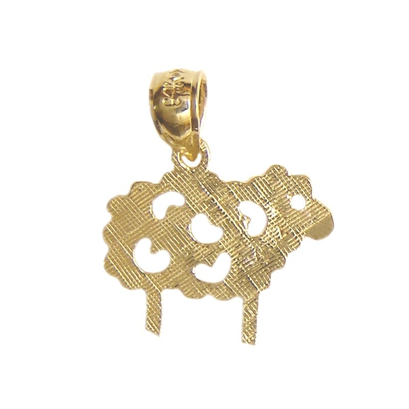 New 14k Yellow Gold Sheep Pendant