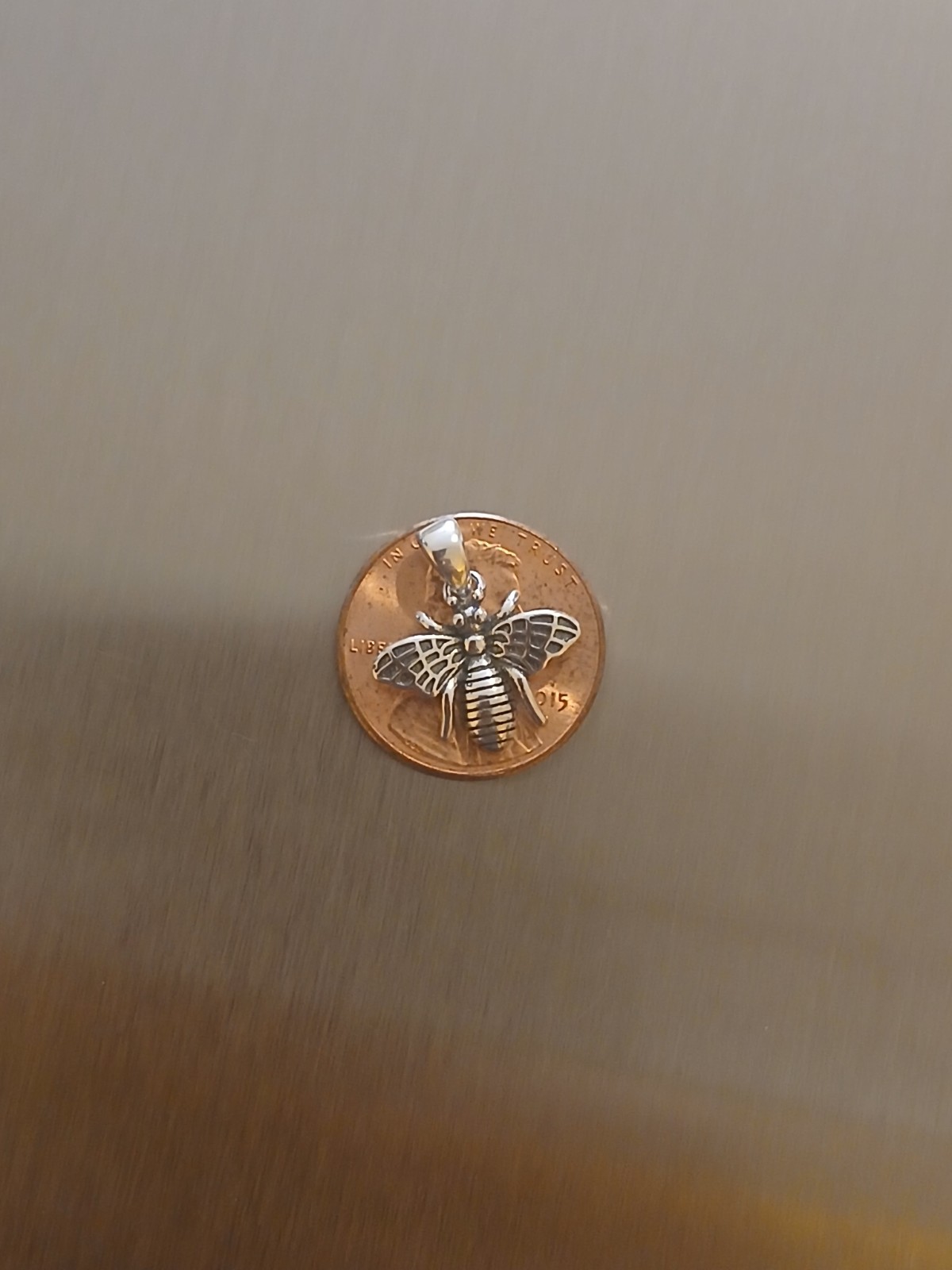 Sterling Silver 925 Bee Pendant, Signed, Animals & Insects Design,Flying Bug.