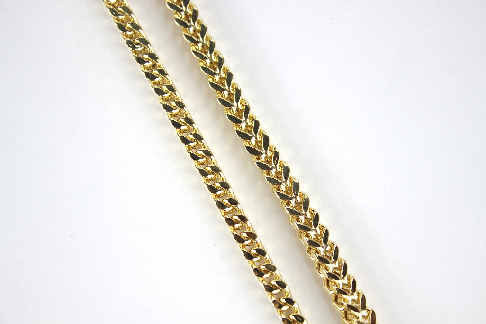10K Hollow Yellow Gold Franco Box Link Chain Necklace Men Women 1.5mm~5mm 16-40″