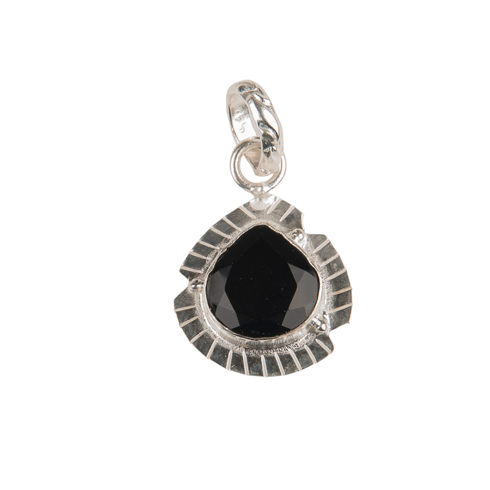 Black Onyx Gemstone 925 Sterling Silver Necklace Pendent 1.15″ Gift For Mother