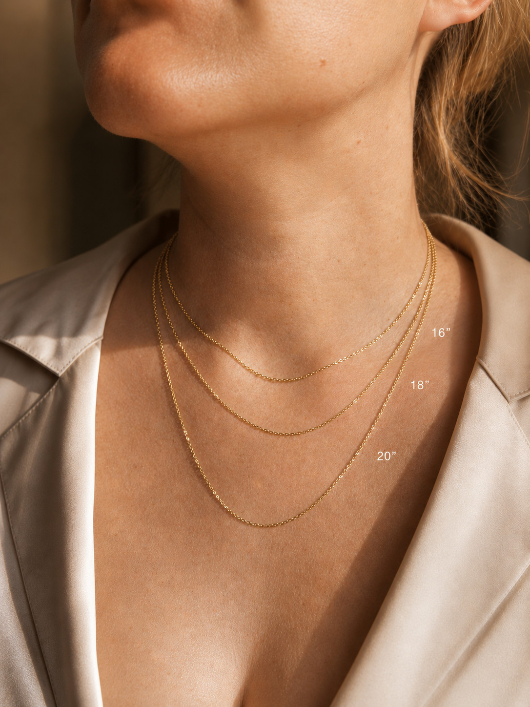 14K Solid Gold Italian Diamond Cut Cable Chain 1mm Necklace 16″ 18″ 20″
