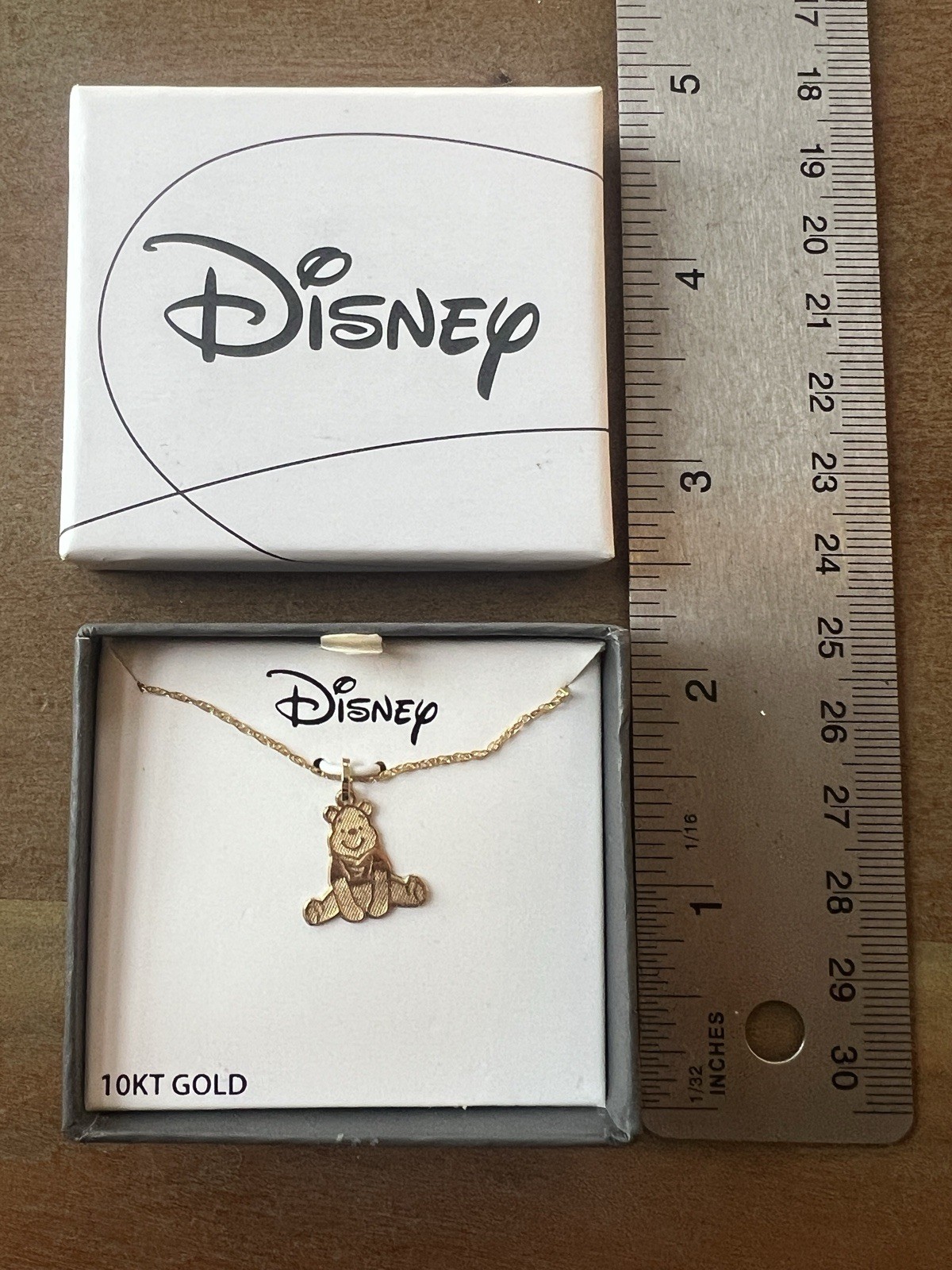10k Yellow Gold Winnie the Pooh Disney Pendant Necklace & 18” Gold Filled Chain