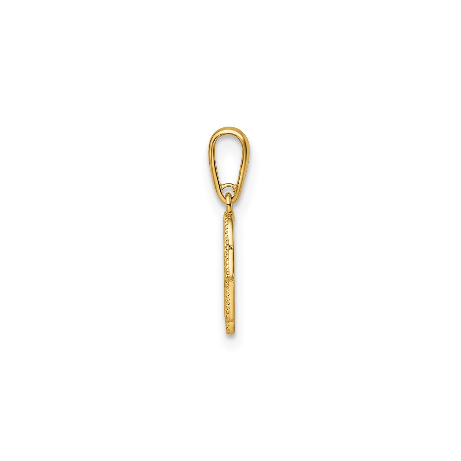 14k Yellow Gold Hamsa Hand Filigree Pendant Charm Amulet Unisex 11.25mm