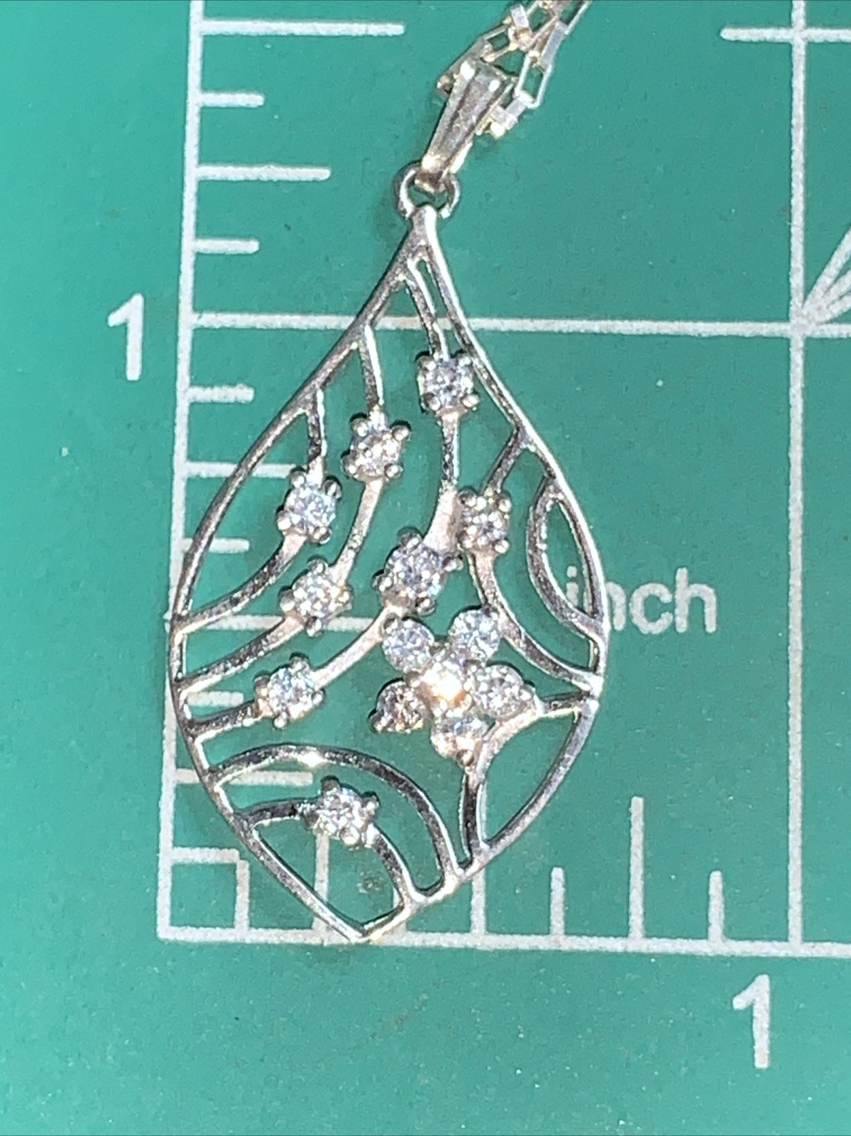 Sterling Silver 925 Necklace Pendant Lot PP44 Leaf Flower Crystals Fashion