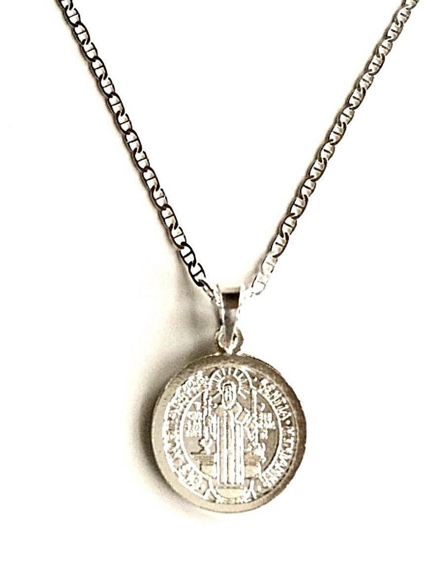 925 SILVER SAINT BENEDICT NECKLACE 18″/CADENA DE SAN BENITO EN PLATA 18″-15mm #2
