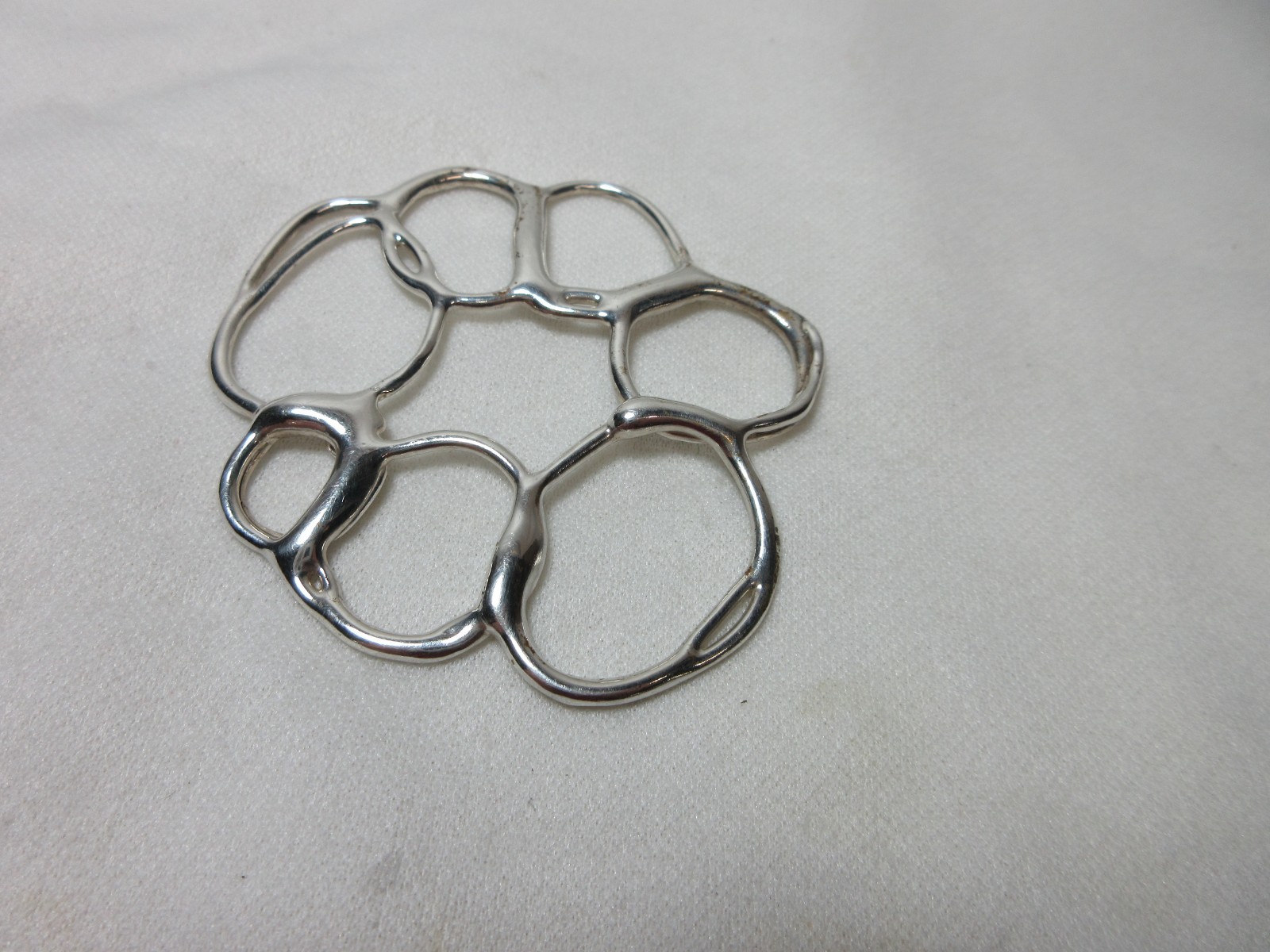 VINTAGE STERLING NECKLACE PENDANT MODERN DESIGN UNKNOWN DESIGNER #82