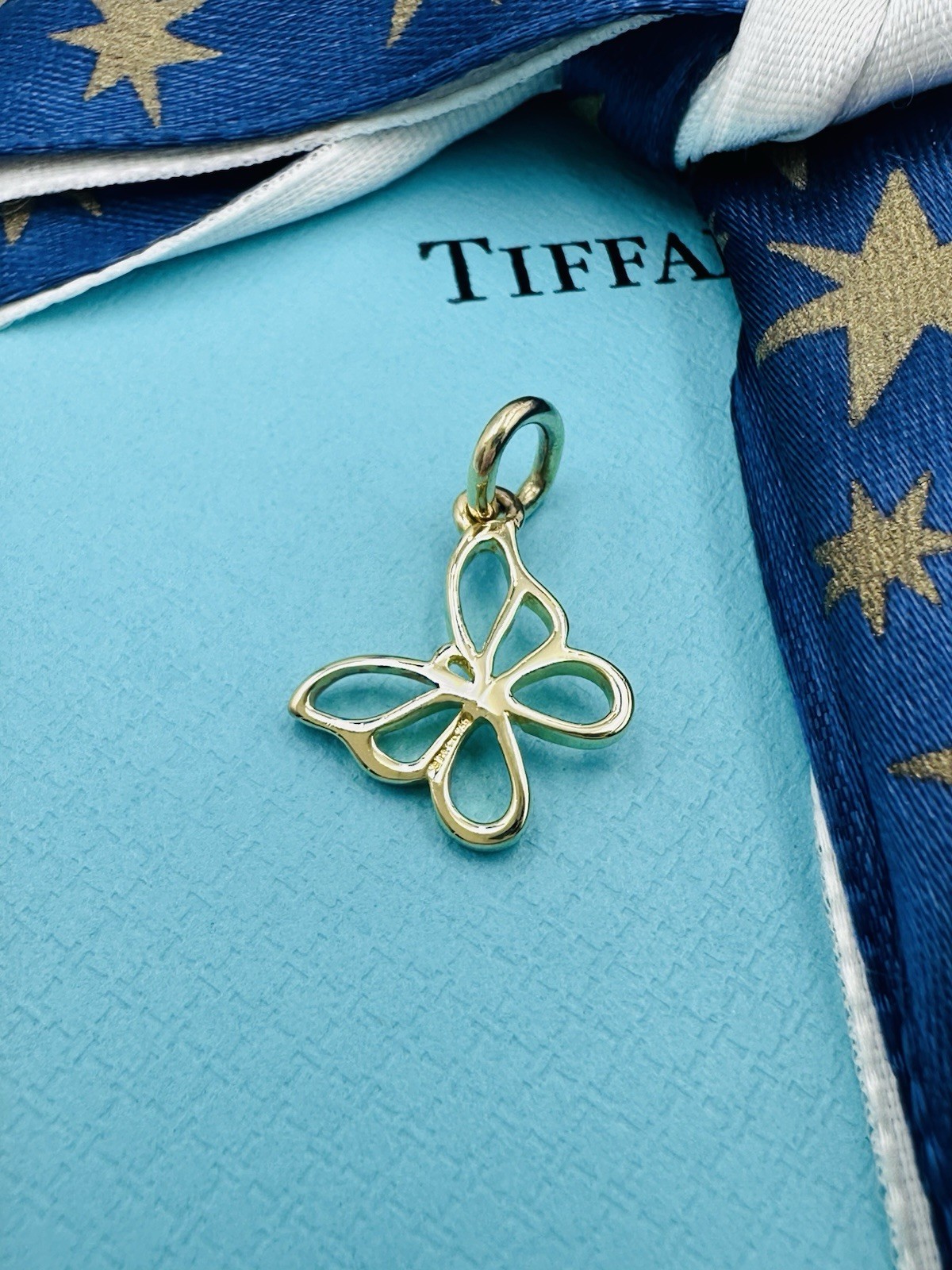 RARE Tiffany & Co. 18K Yellow Gold Butterfly Charm with Packaging