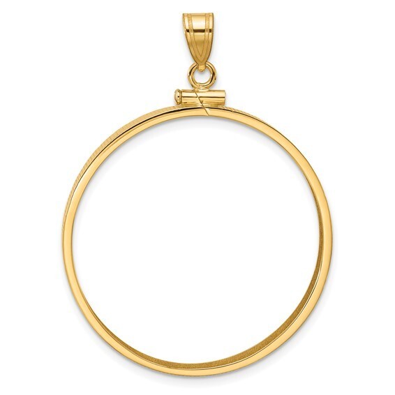 1986-Now $50 1 oz American Eagle Screw Top Reeded Border Coin Bezel in 14k Gold