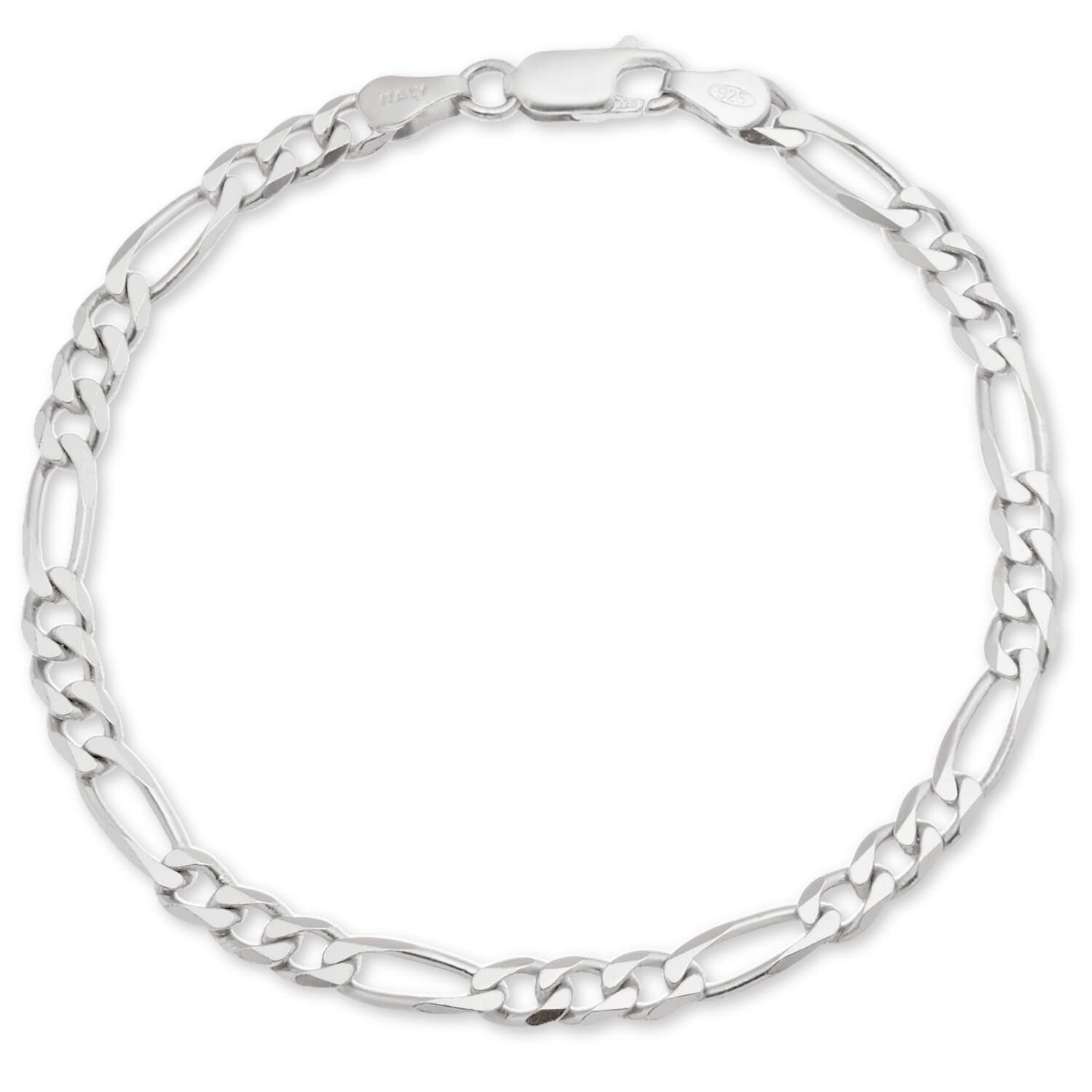 Sterling Silver Figaro Solid Chain Necklace or Bracelet 925 Italy Men Women Boys