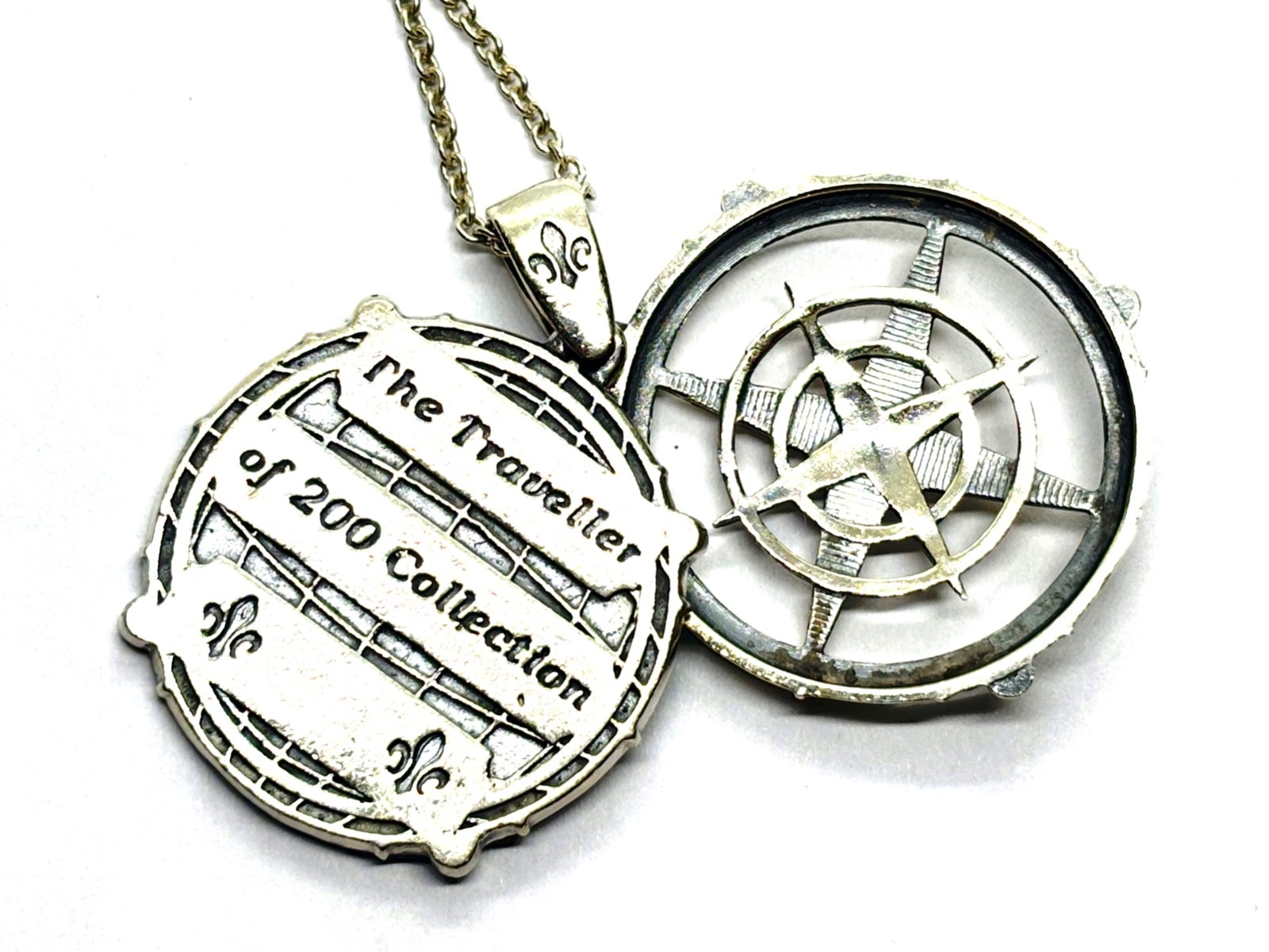 Sterling Silver “The Traveller of 200 Collection” Compass Pendant Necklace 18.9g