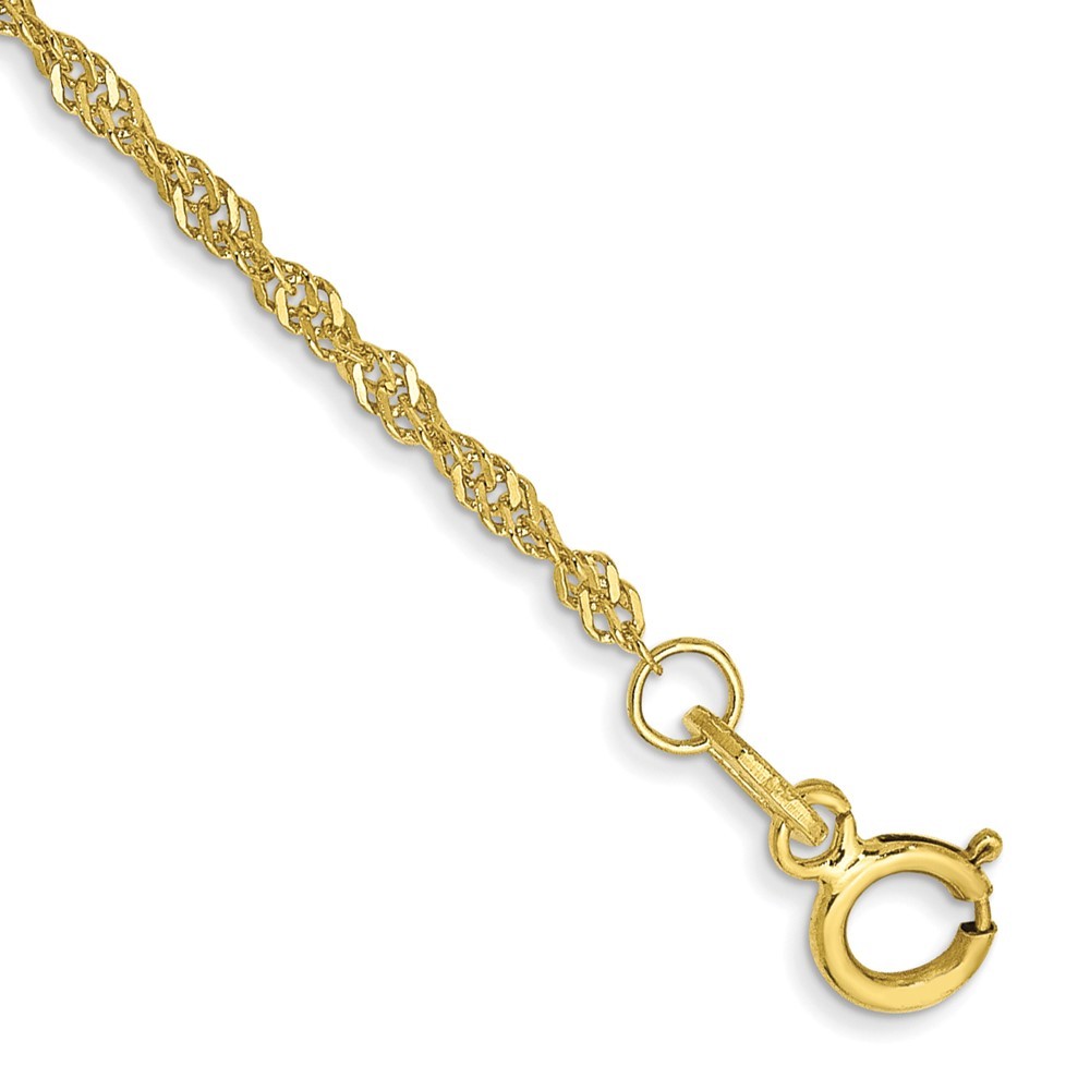10K Yellow Gold 1-2mm Singapore Chain Necklace 7-30 Inch Mens Womens