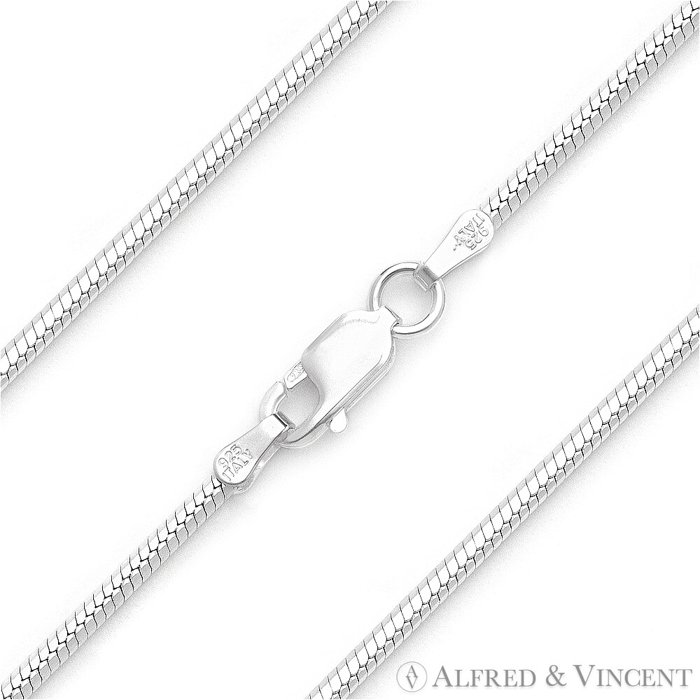Italy 925 Sterling Silver 1.4mm 8-Sided Snake Link Italian Chain Necklace