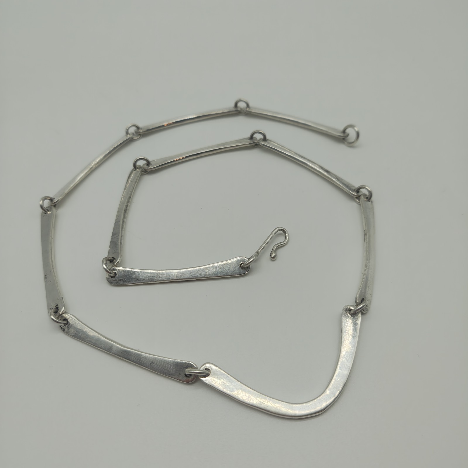 Vintage Jeep Collins Sterling Silver 925 Flat Bar Link Chain Necklace 20″
