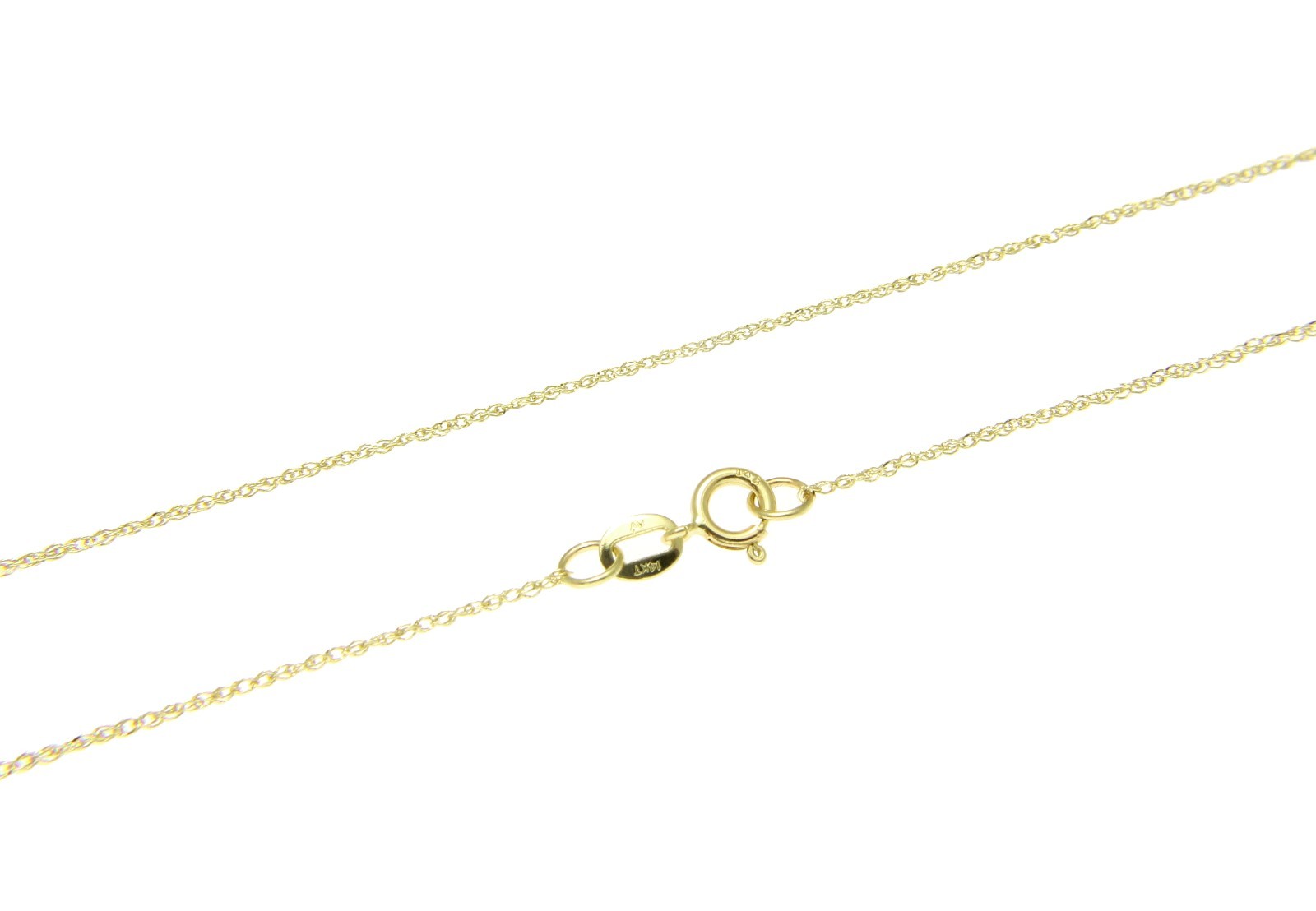 14K SOLID YELLOW GOLD 0.7MM ROPE CHAIN NECKLACE 18″