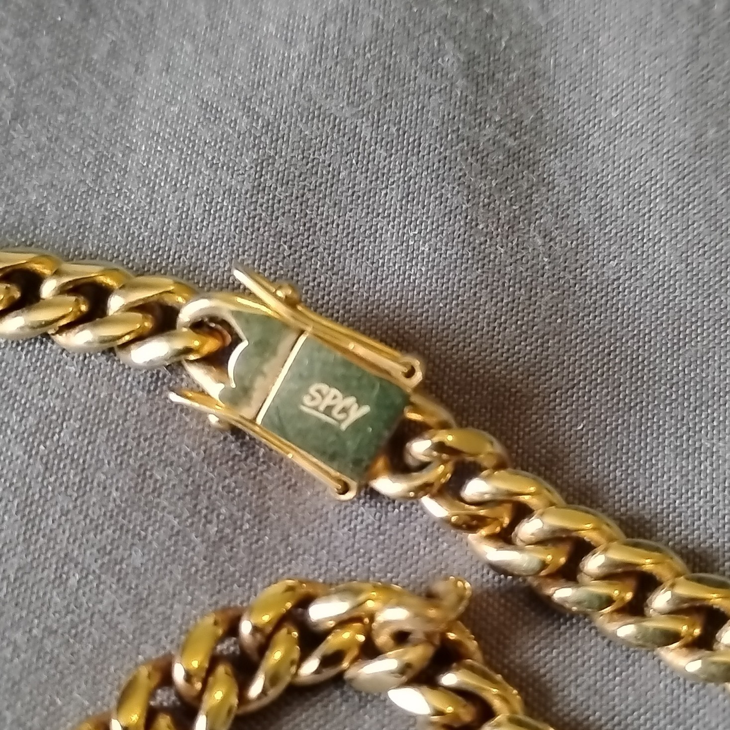 SPCY Brand Yellow Gold Curb Link Chain Necklace 28″ Long