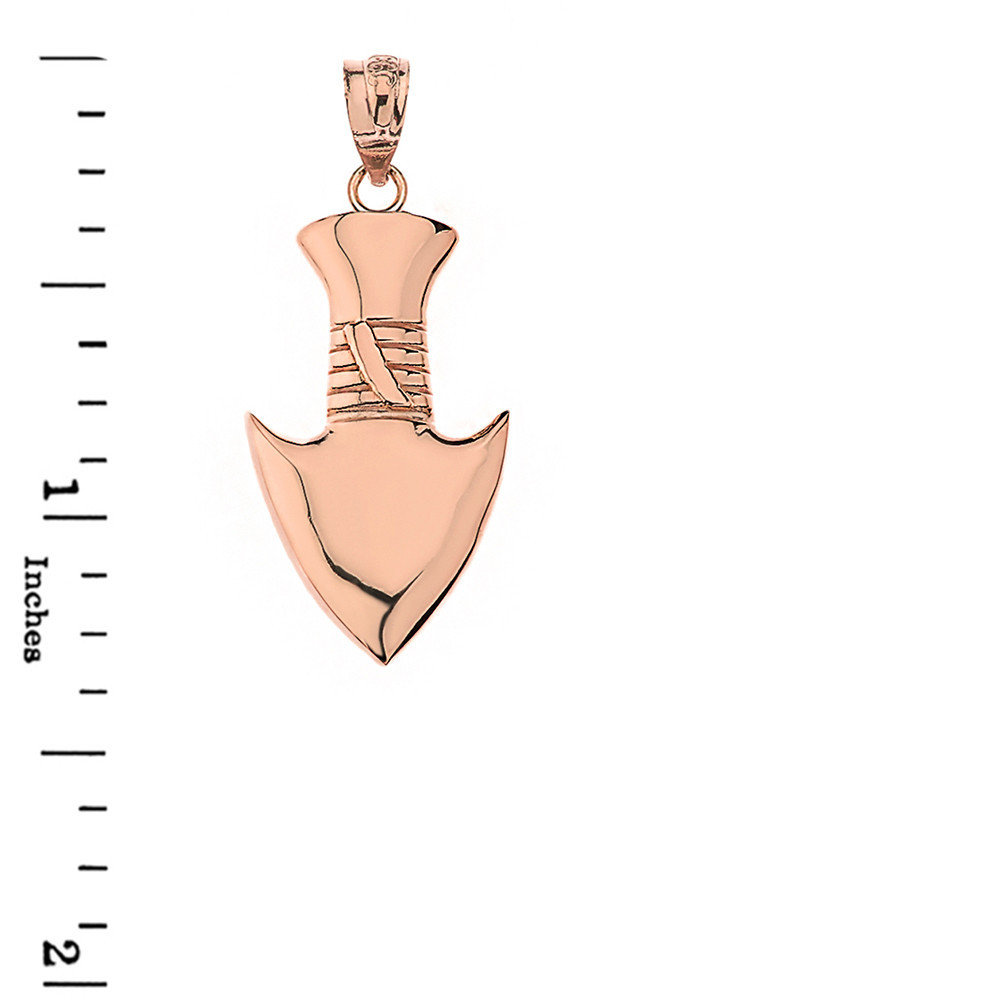 Solid Gold Arrowhead Pendant Necklace (Available in Yellow/Rose/White Gold)