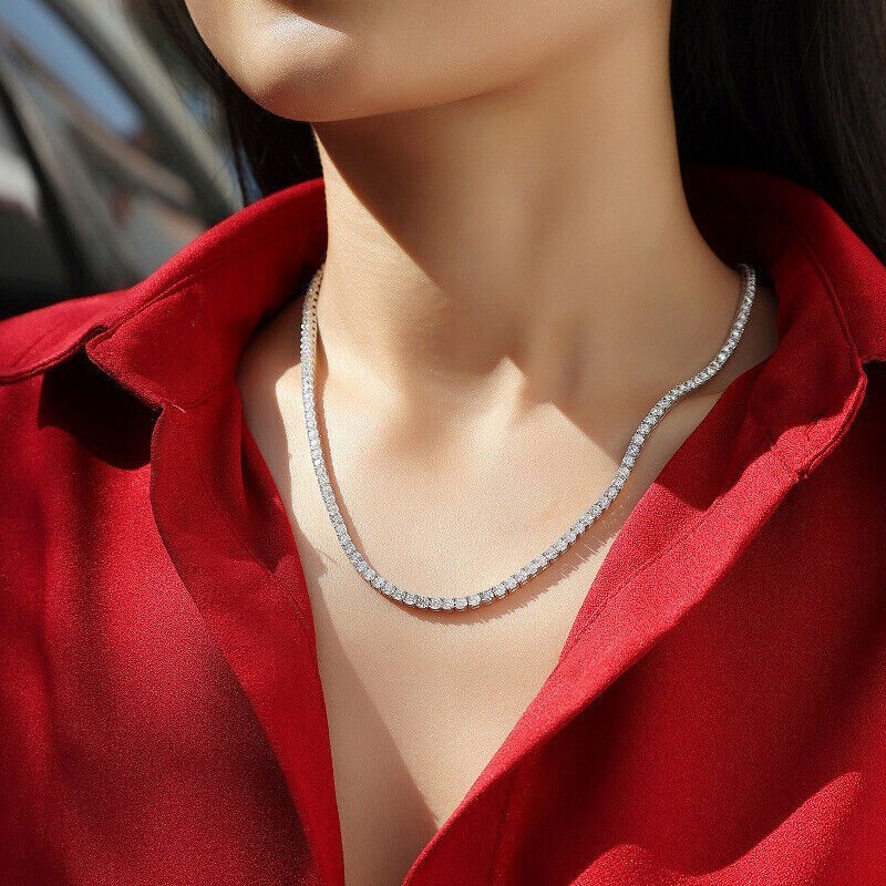 3-6.5mm Moissanite Tennis Chain Necklace -VVS D- 925 Sterling Silver Wholesale!!