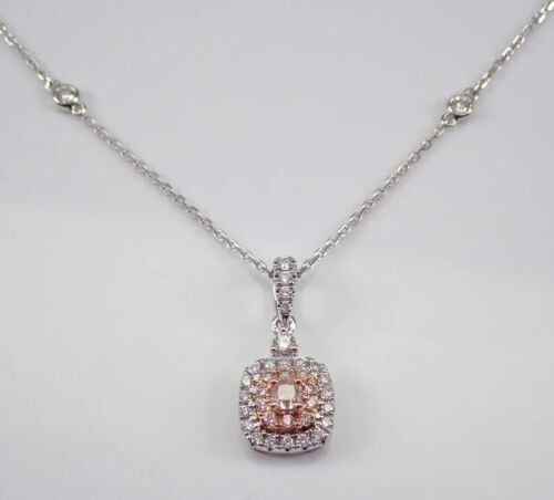 2.00Ct Cushion Cut Lab Created Diamond Halo Pendant 14K White Gold Plated 18”