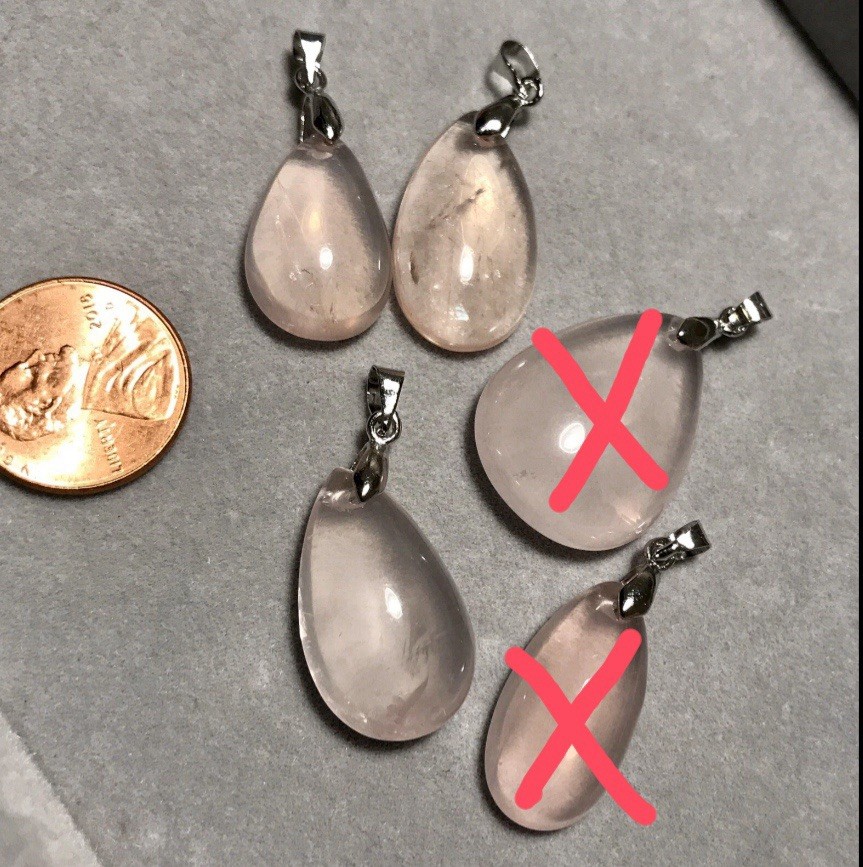 US SELLER NATURAL CRYSTAL Rose Quartz Brazil AAA TOP QUALITY PENDANT NECKLACE