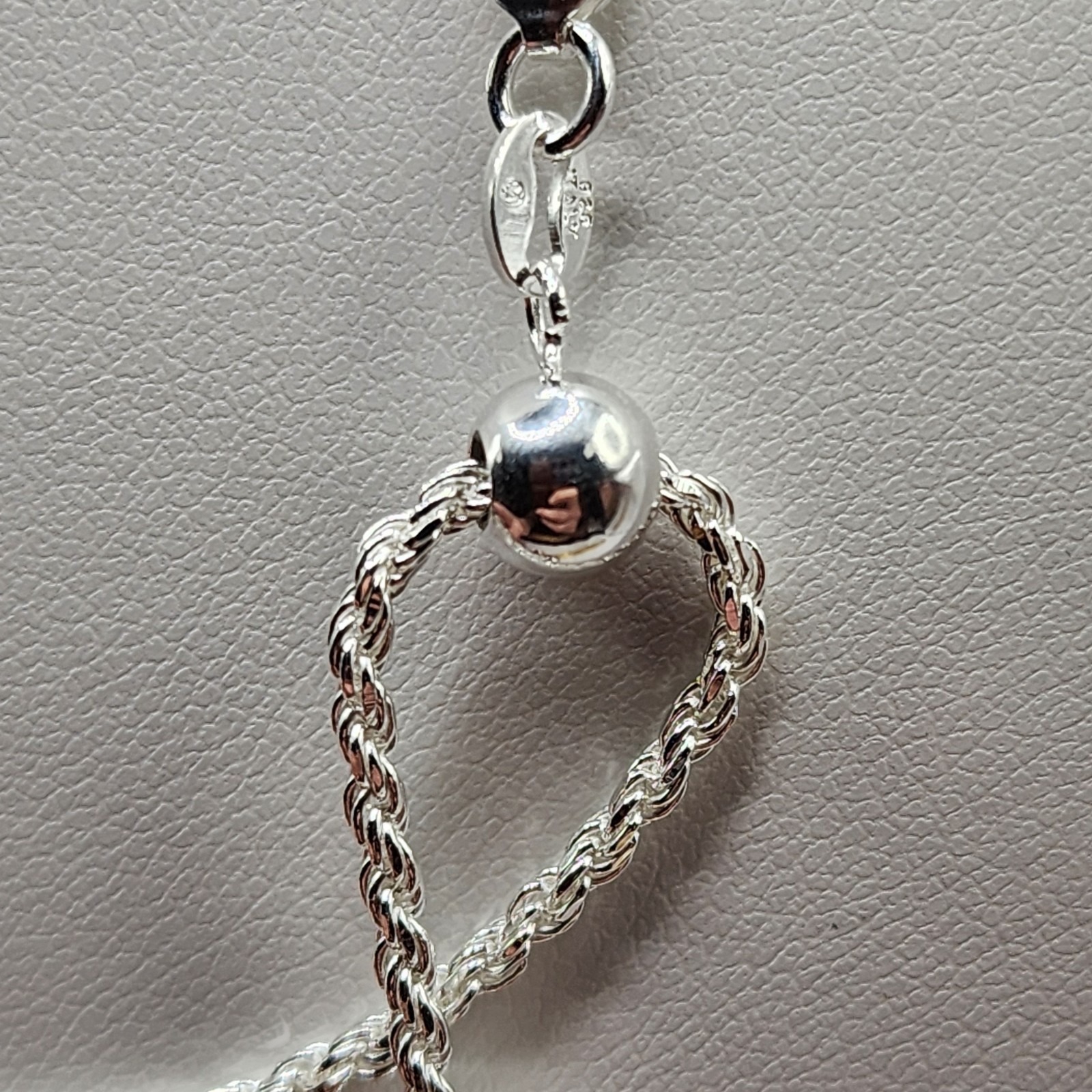 925 NEW Sterling Silver Adjustable Rope Chain 20″ Length 2mm Width FREE SHIPPING