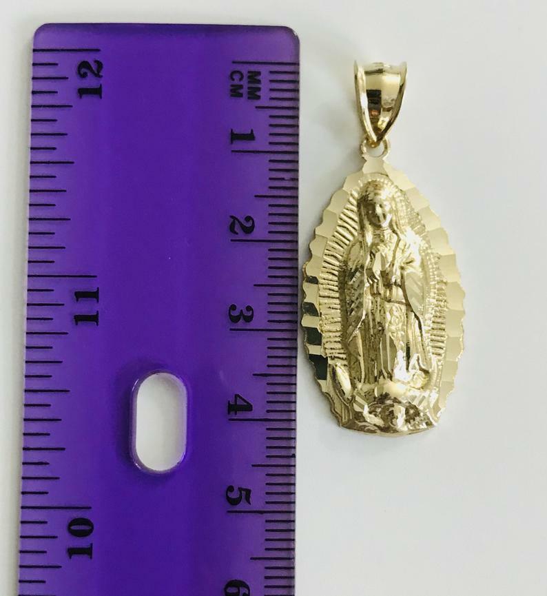10K Solid Gold Virgen of Guadalupe Pendant, 10K Gold Virgen Mary Pendant- GP79