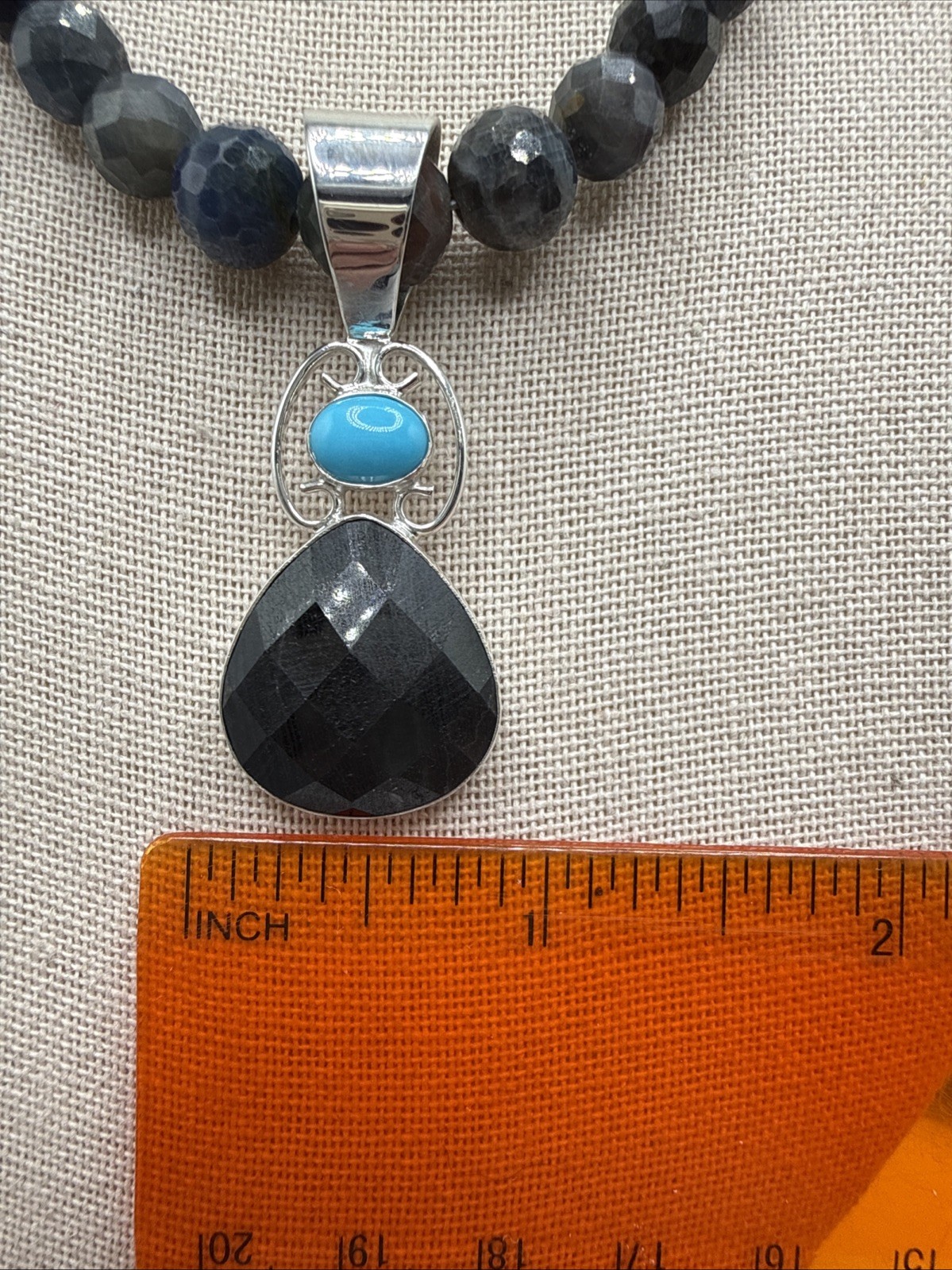 Jay King Mwezi Moon Blue Sapphire & Sleeping Beauty Turquoise 925 Necklace