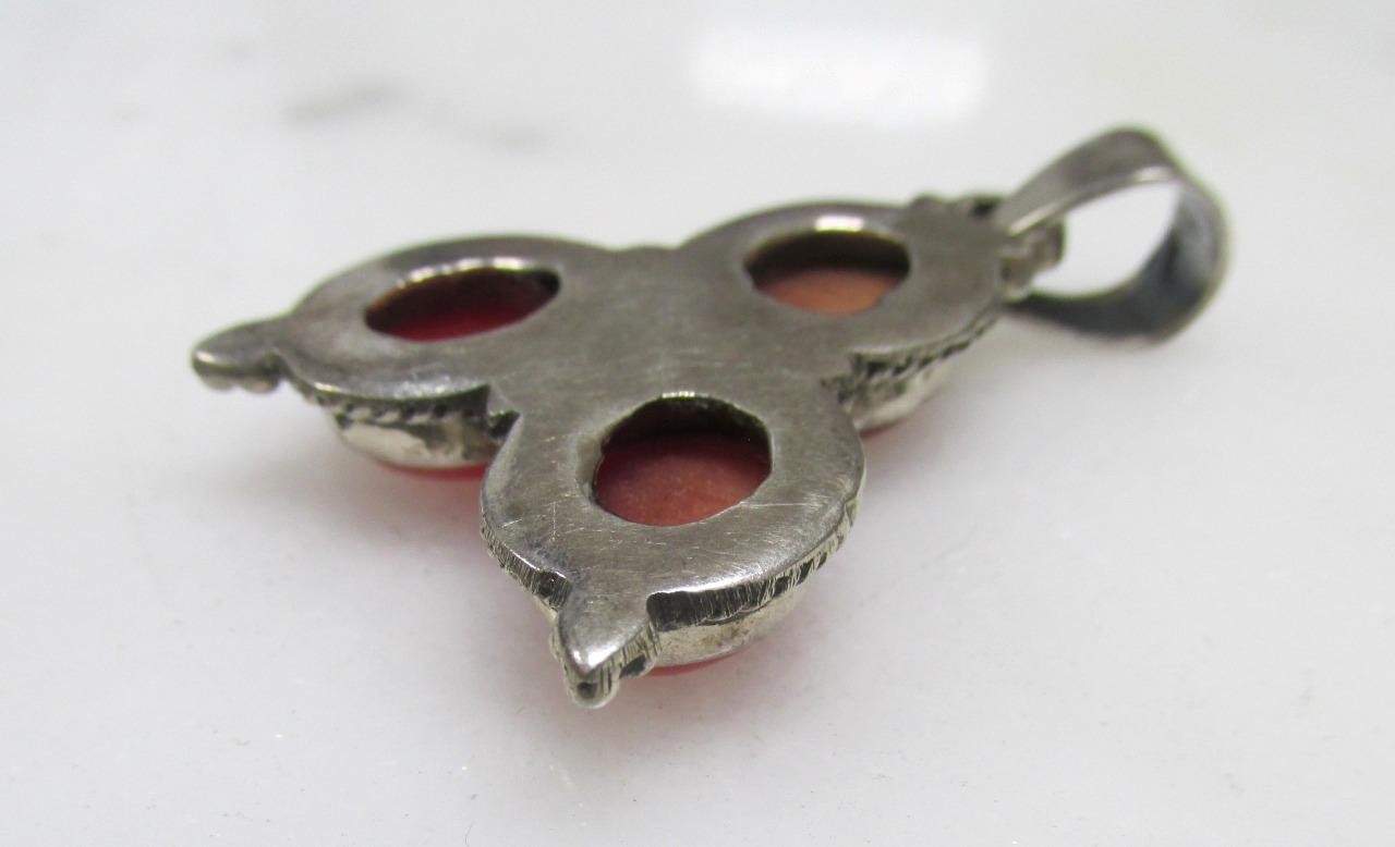Sterling Silver Dangle Pendant w/ Unknown Stones ~ 9.4grams ~ 3-D403