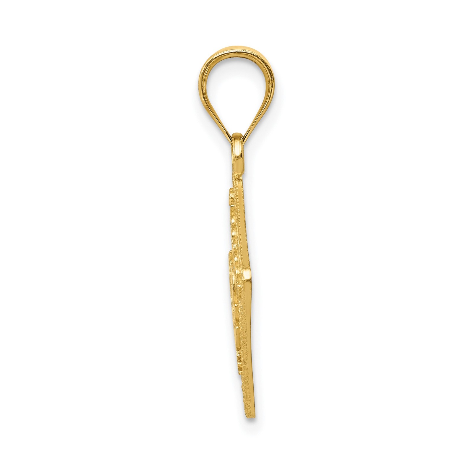14k Yellow Gold Solid Passport Pendant Travel Charm USA Emblem 26mm