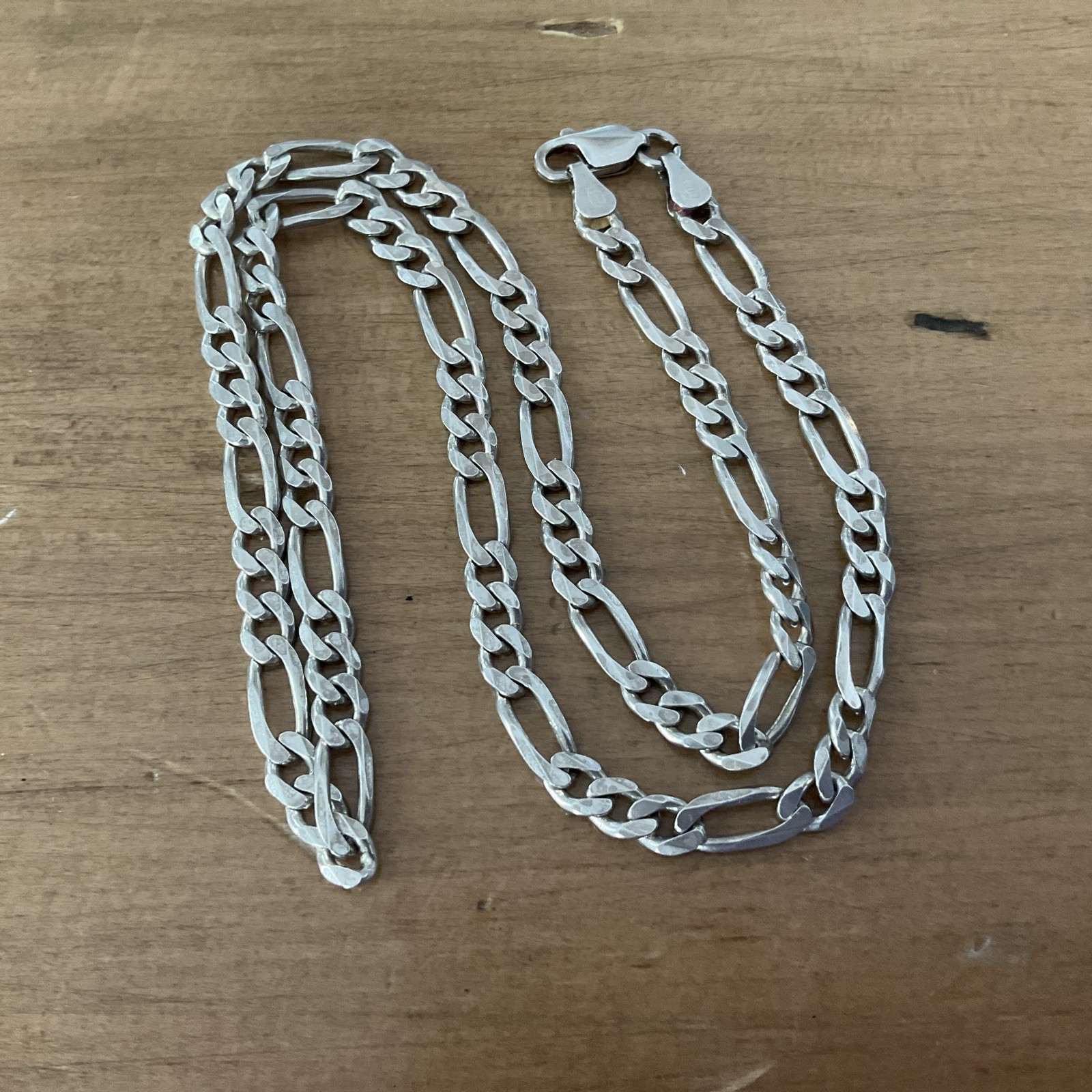 SYK Italy Sterling Silver Figaro Chain Necklace 20” 6mm 22gr