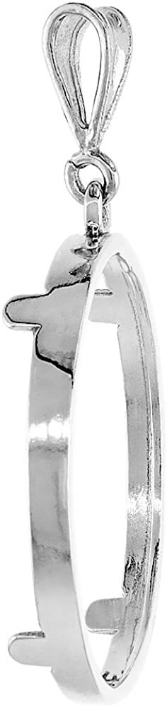 Solid Sterling Silver Mexican Cien Pesos Bezel 39 mm Coins Prong Back Round Edge