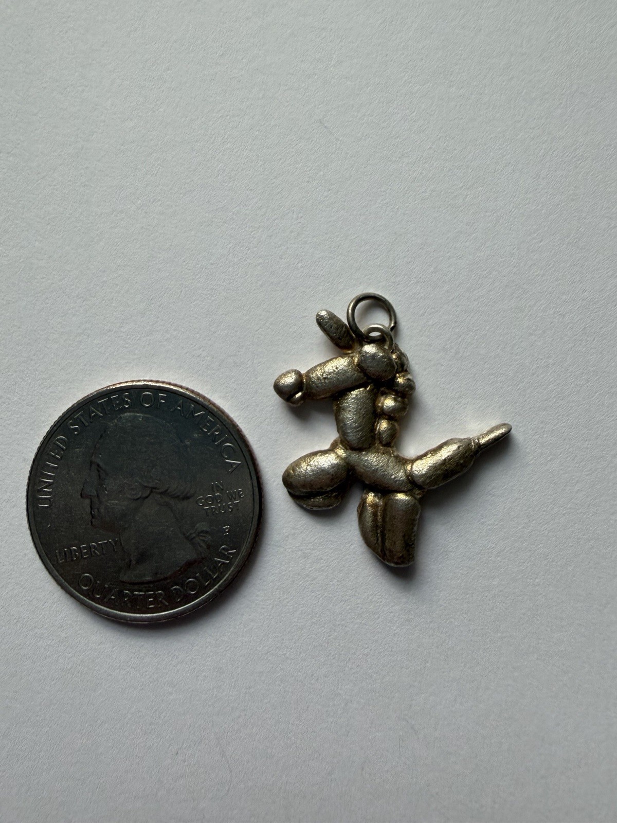 Handmade Sculpted Art Clay Silver Balloon Animal Unicorn Pendant Charm