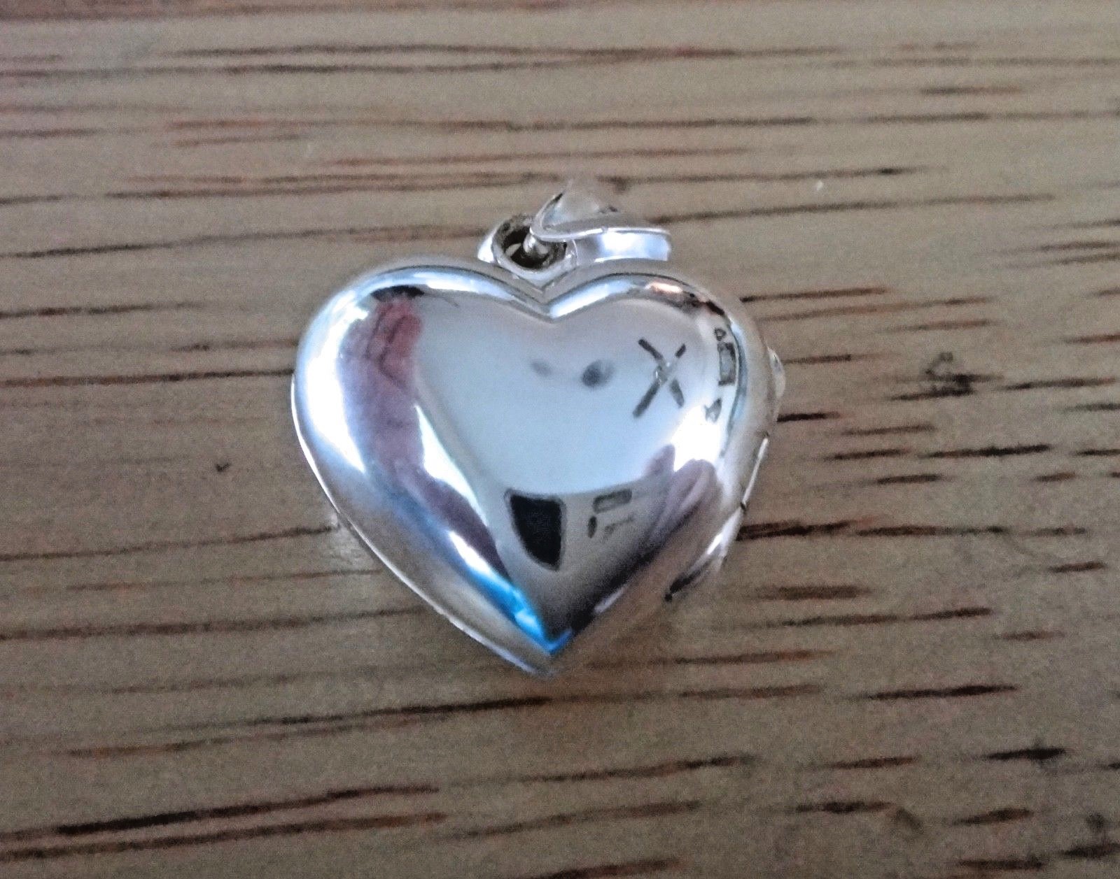 Sterling Silver Movable 17mm Plain Heart 2 photo pictures Locket Charm