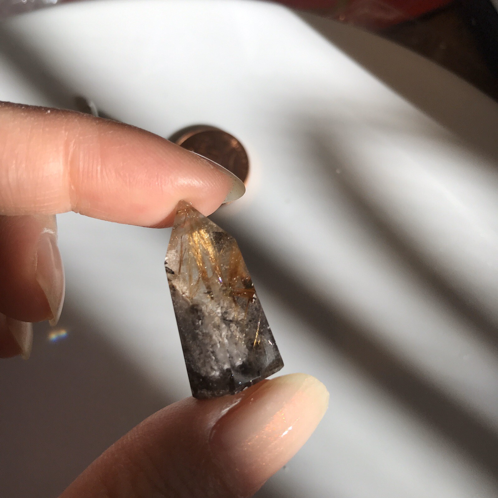 US SELLER Natural Green Phantom Quartz Pendant Pointed Tower Crystal Gem 26