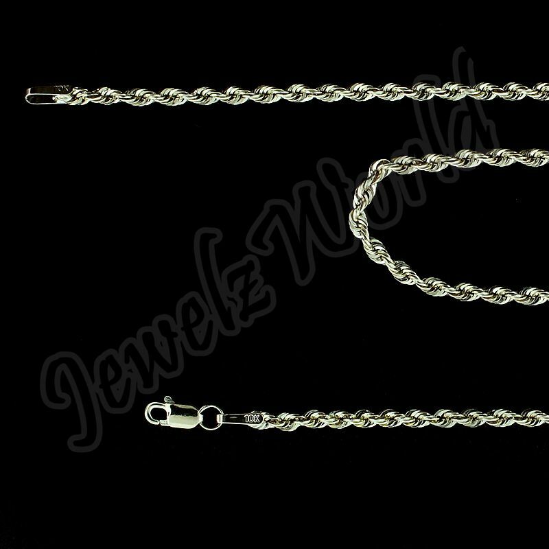 10K Yellow Gold Santa Muerte Grim Reaper Holy Death Pendant & 2.5mm Rope Chain
