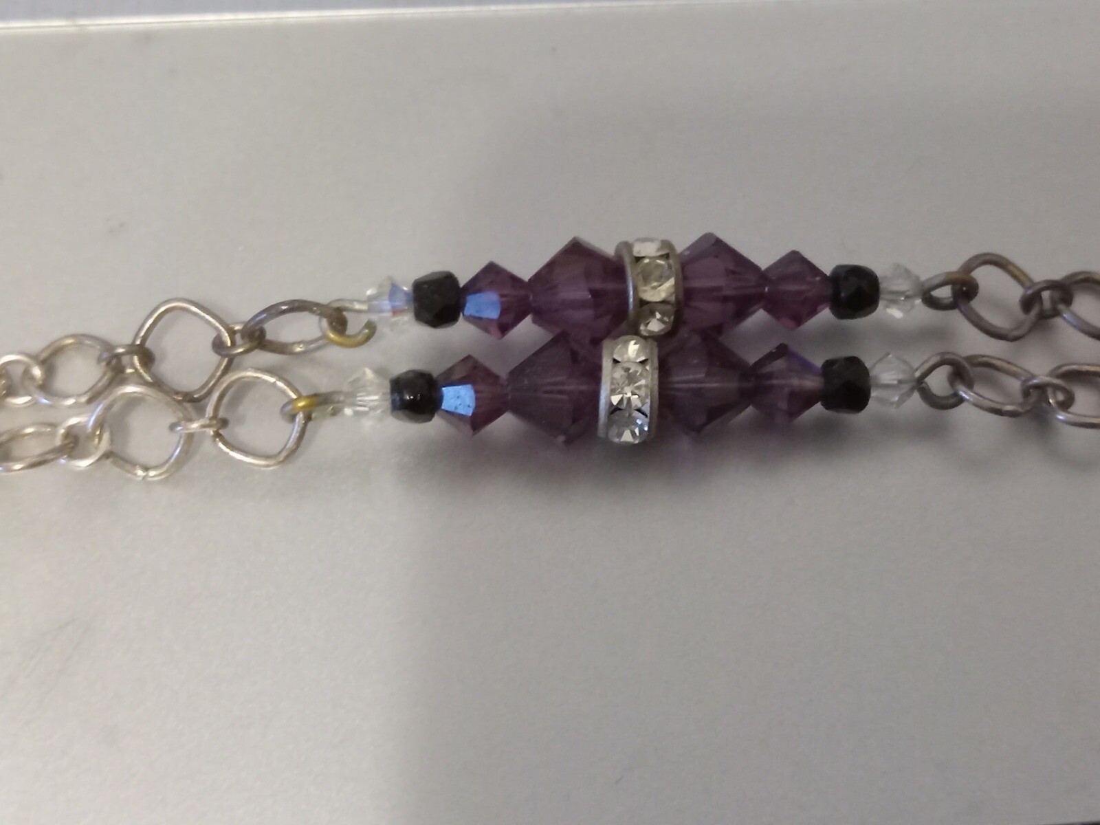 925-Ster. Necklace SAKI 20″ Unknown stones cond c pics
