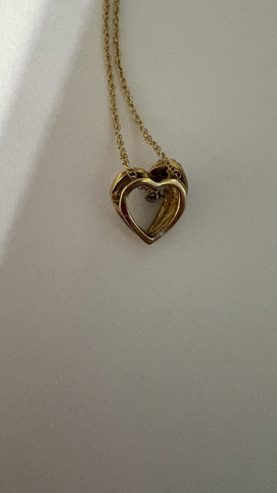 Heart Diamond Pendant 16 In 10 K NWT