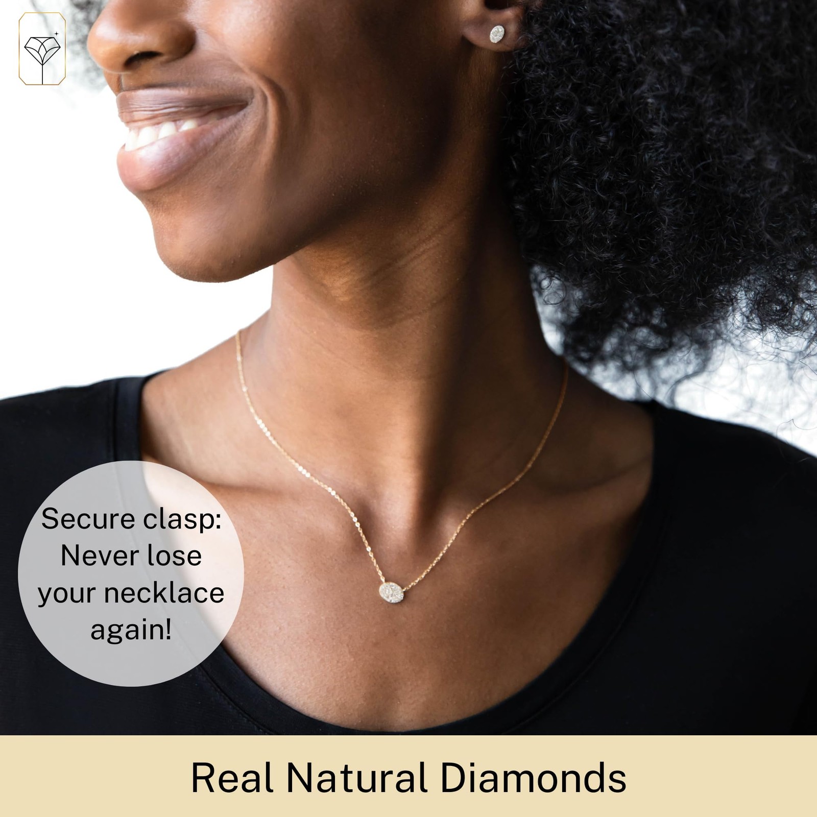 10K Yellow Gold Oval Diamond Cluster Pendant Necklace Women 18 Cable Chain